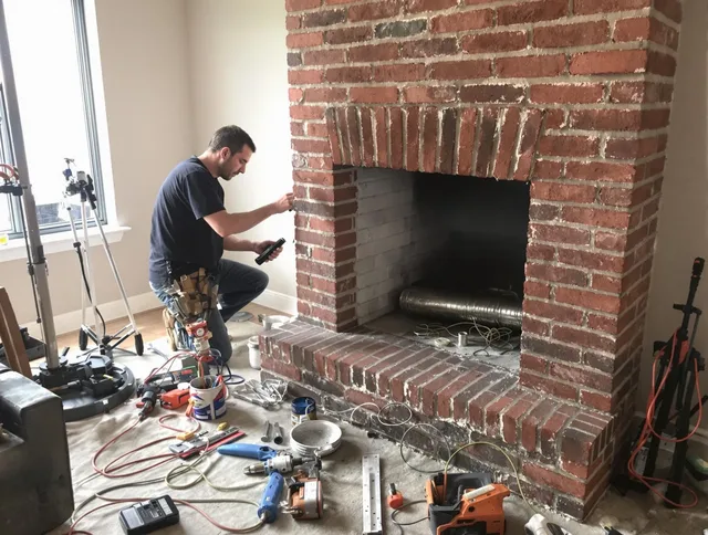 Oxford Chimney Sweep specialist finalizing chimney liner service in Oxford, CT