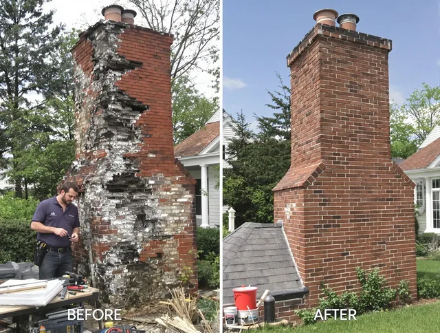 Oxford Chimney Sweep performing a full chimney restoration in Oxford, CT