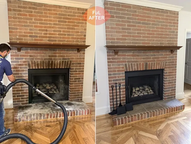 Oxford Chimney Sweep carefully sanitizing a fireplace in Oxford, CT