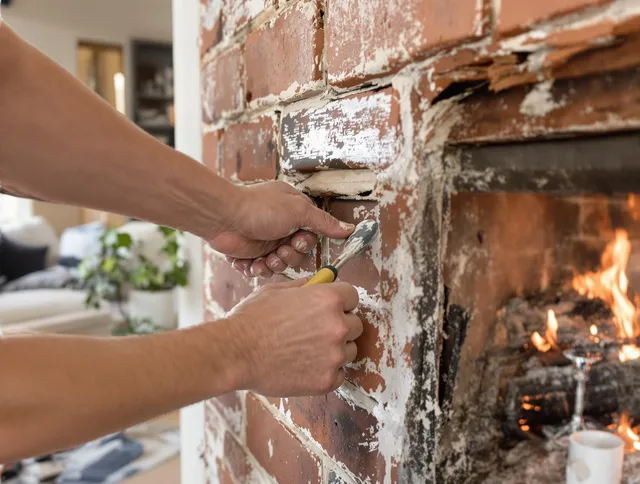 Routine fireplace repair by Oxford Chimney Sweep in Oxford, CT