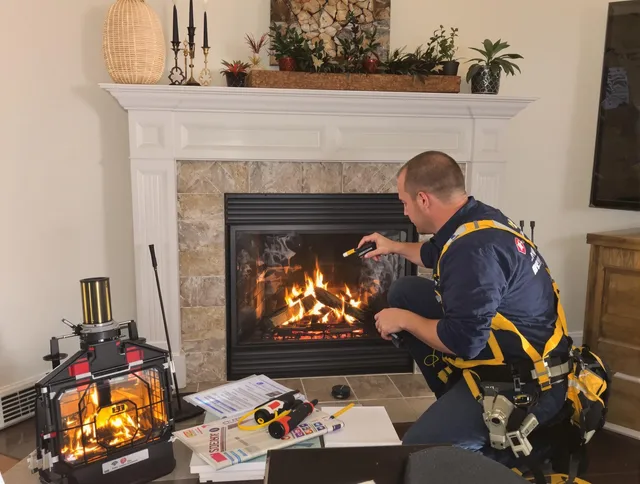 Safety-focused fireplace inspection by Oxford Chimney Sweep in Oxford, CT