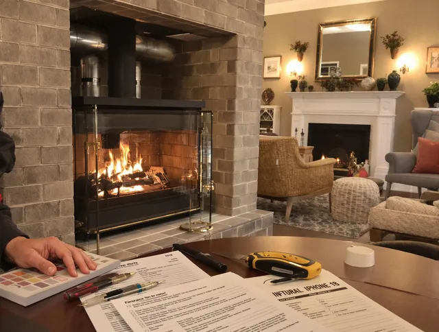 Oxford Chimney Sweep verifying fireplace safety measures in Oxford, CT